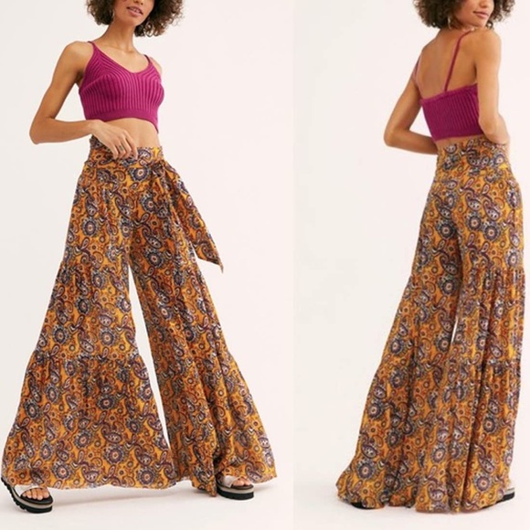 Free People Tie- back Beach Pants - Picture 1 of 11